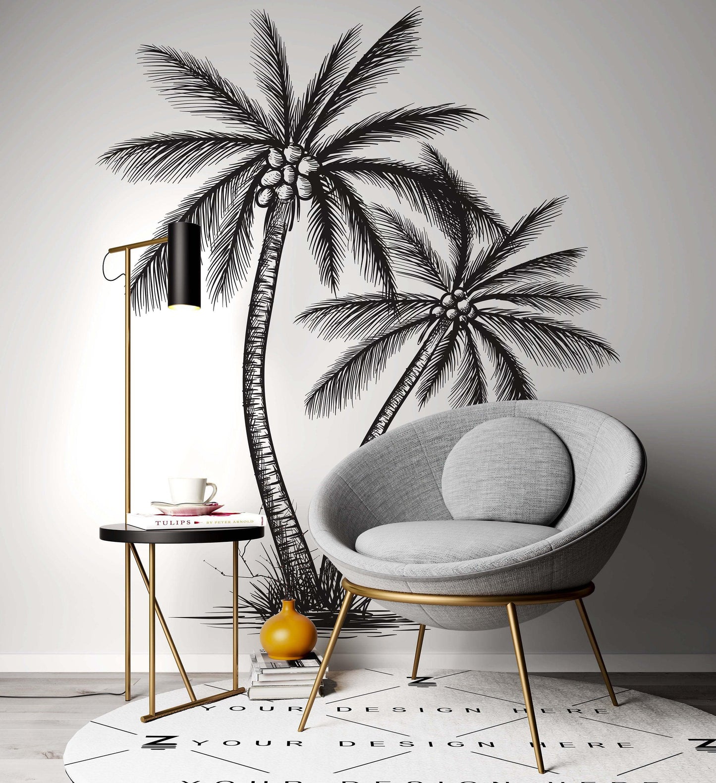 Coconut Tree Wall Decal Sticker. Beach Theme Decor. #6386