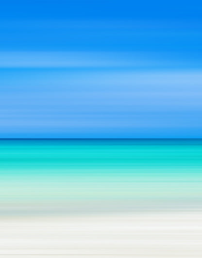 Tropical Beach Wall Mural. Abstract Blur View of Coastline Peel and Stick Wallpaper. #6389