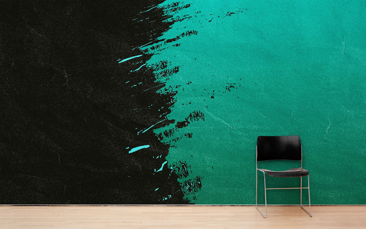 Paint Splash Wall Mural. Emerald Green Brush Stroke Peel and Stick Wallpaper. #6391