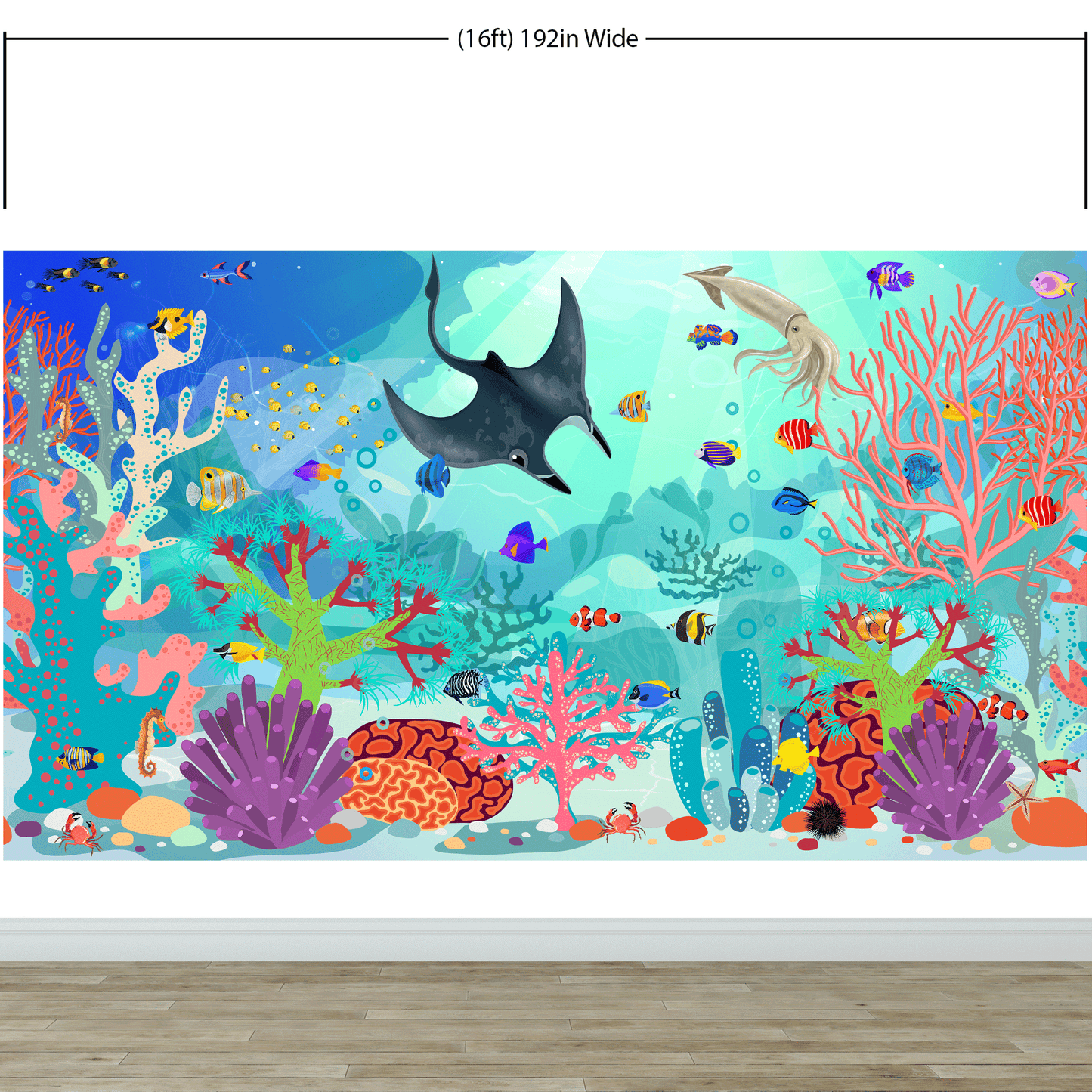 Aquarium Underwater Marine Sea Life Wall Mural. #6397