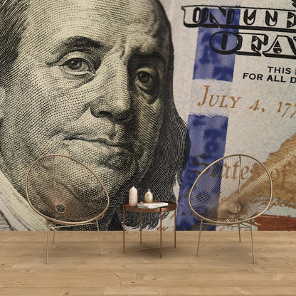 Benjamin Franklin 100 Dollar Bill Wall Mural. #6399
