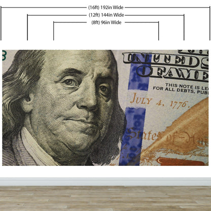 Money Wallpaper. Benjamin Franklin 100 Dollar Bill Wall Mural. #6399