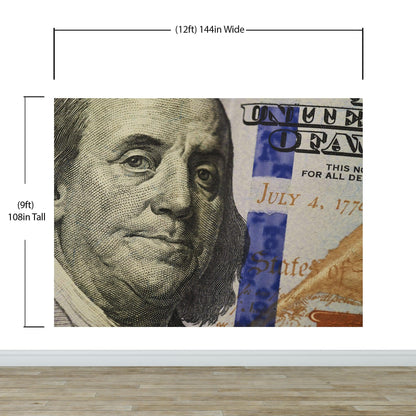 Money Wallpaper. Benjamin Franklin 100 Dollar Bill Wall Mural. #6399