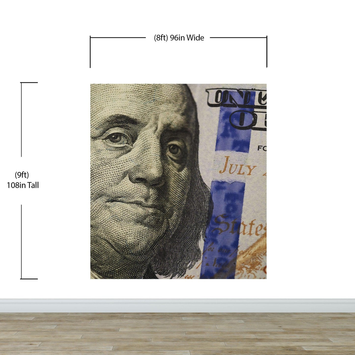 Money Wallpaper. Benjamin Franklin 100 Dollar Bill Wall Mural. #6399