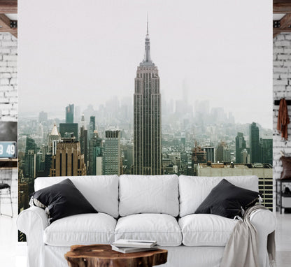 Empire State Building NYC Wall Mural. New York City Skyscrapers Peel and Stick Wallpaper. #6407