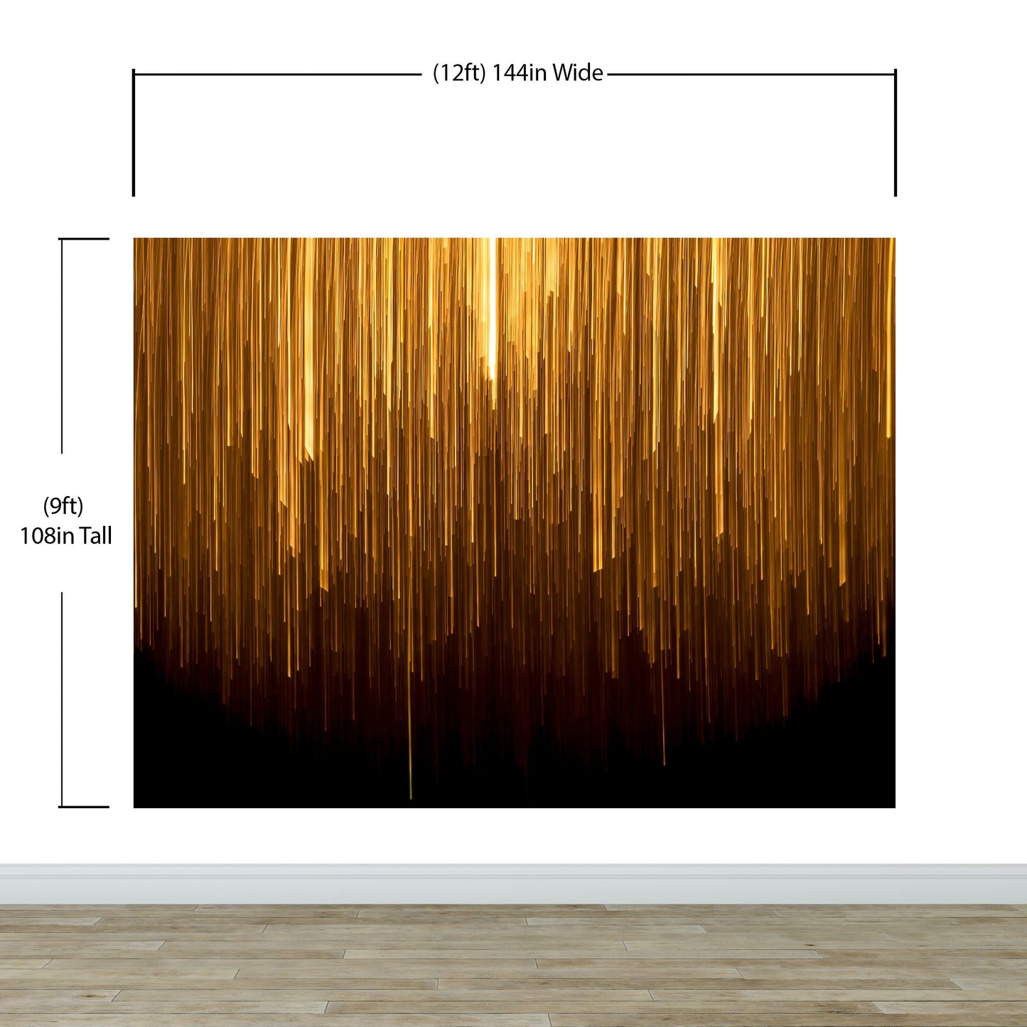 Vertical Streaks of Light Wall Mural. Abstract Glowing Vertical Lines Wallpaper. #6425