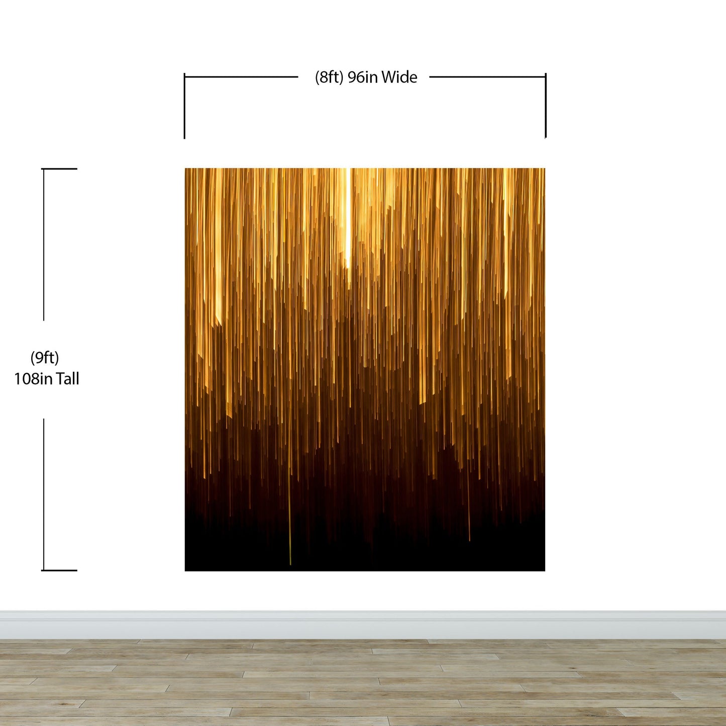 Vertical Streaks of Light Wall Mural. Abstract Glowing Vertical Lines Wallpaper. #6425