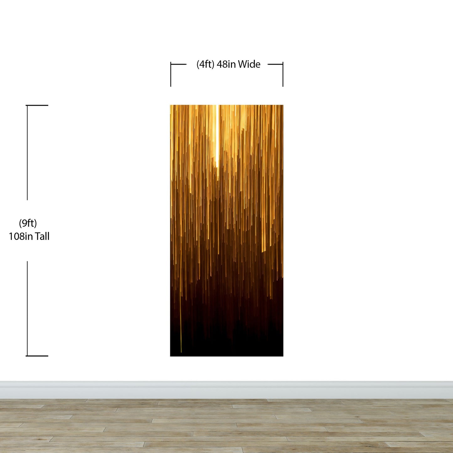 Vertical Streaks of Light Wall Mural. Abstract Glowing Vertical Lines Wallpaper. #6425