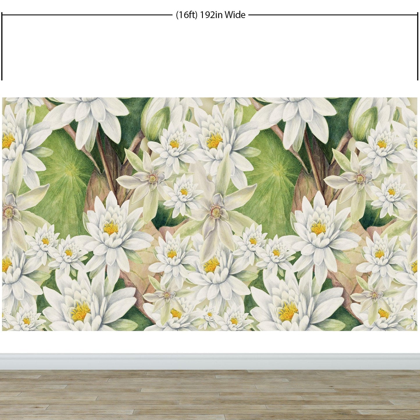 Botanical Flower Wall Mural. Color Pencil Artwork of Flower Garden Peel and Stick Wallpaper. Paradise Botanical Flowers and Leave Black Background. #6426