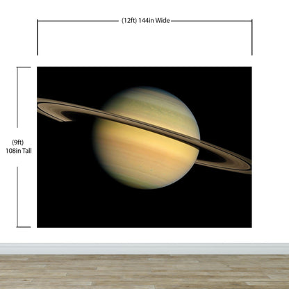 Rings of Saturn Wall Mural. Space theme peel and stick wallpaper. #6432