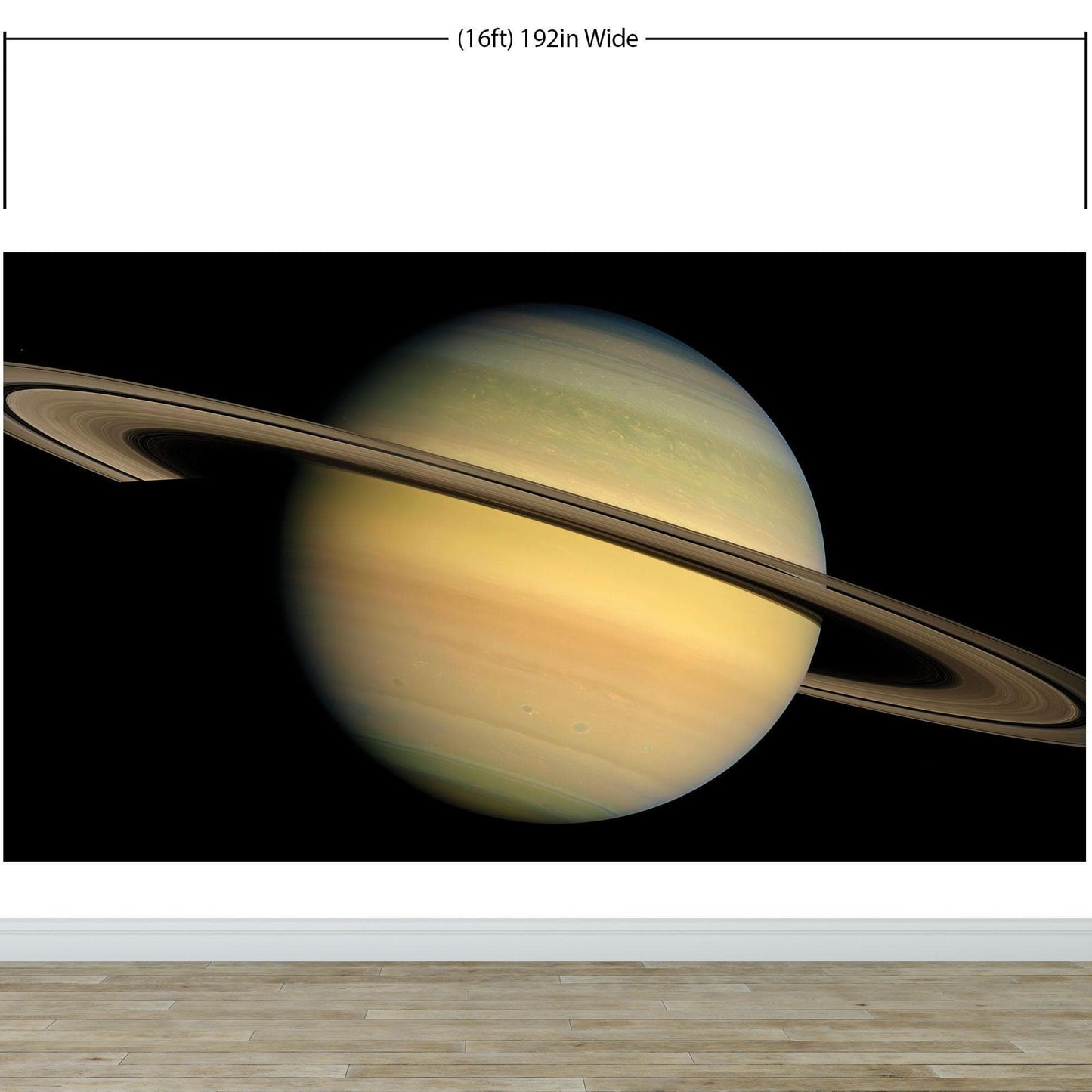 Rings of Saturn Wall Mural. Space theme peel and stick wallpaper. #6432