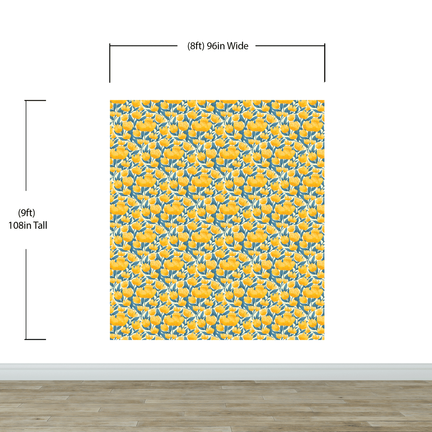 Yellow Floral Flower Background Pattern Wall Mural. #6456