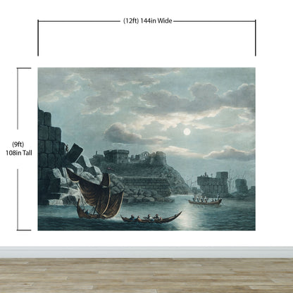 The Island of Tortosa from Views in the Ottoman Dominions Illustration Wall Mural. Sailing through the Mediterranean Islands. #6457