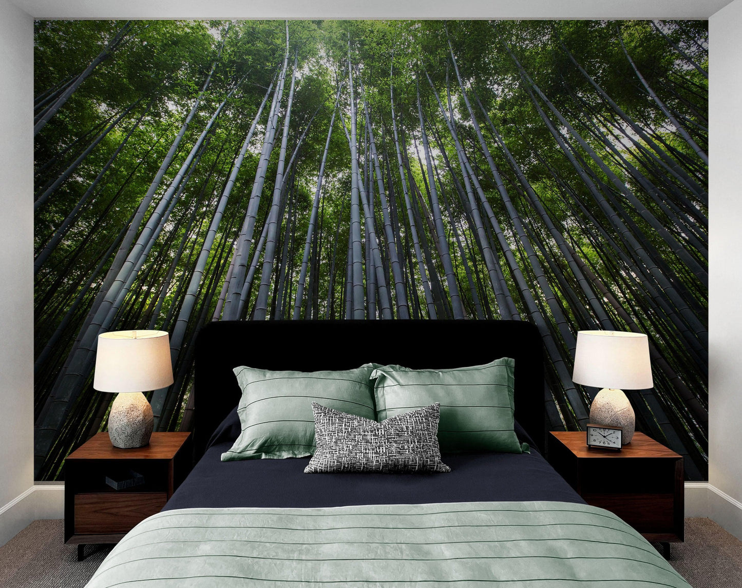 Tall Bamboo Tree Forest Wall Mural. Peaceful, Serenity, Zen Background Wallpaper. #6463