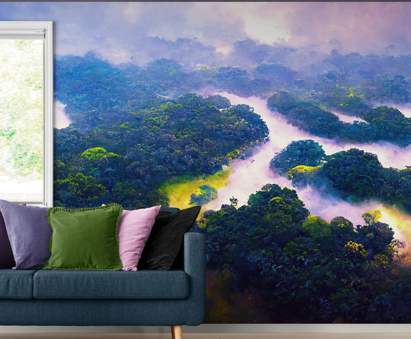 Tropical Rainforest Wall Mural Painting. #6475