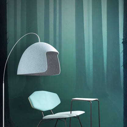 Foggy Forest Wall Mural. Emerald Green Mist Wallpaper. #6476