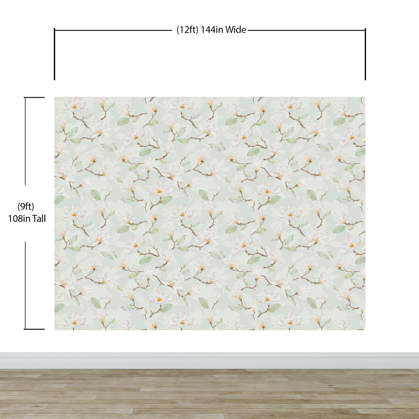 White Magnolia Wall Mural Peel and Stick Wallpaper. #6477