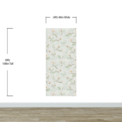 White Magnolia Wall Mural Peel and Stick Wallpaper. #6477