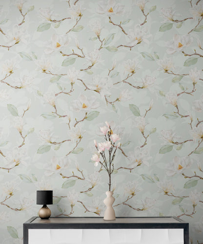 White Magnolia Wall Mural Peel and Stick Wallpaper. #6477