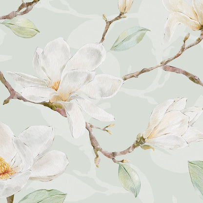 White Magnolia Wall Mural Peel and Stick Wallpaper. #6477