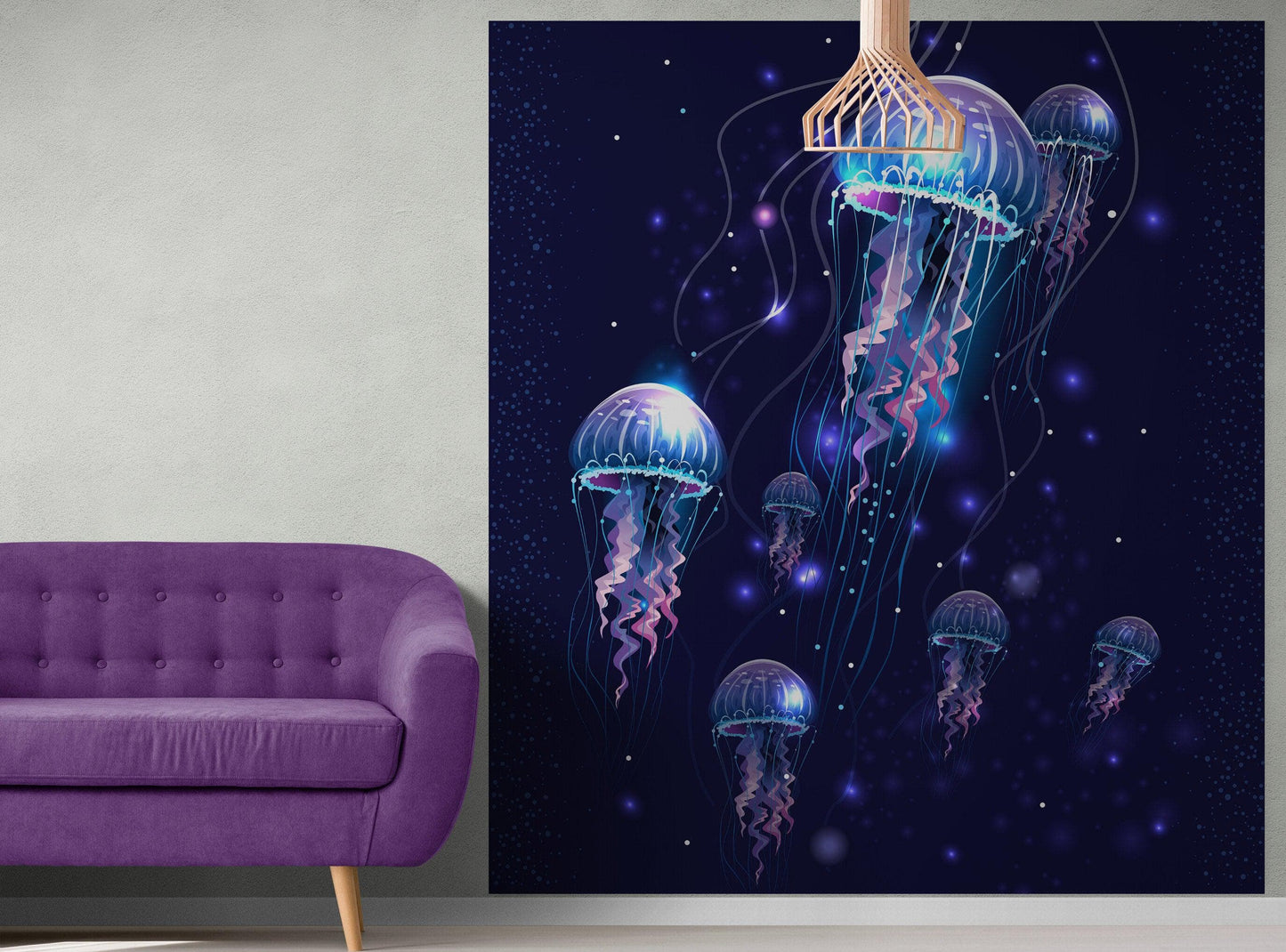 Jellyfish Wallpaper. Underwater Ocean Scene Wall Mural. #6480