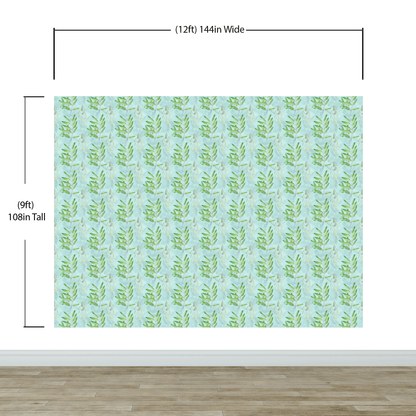 Eucalyptus Wallpaper. Farmhouse Decor Peel and Stick Wall Mural. Blue and Green Colors. #6482