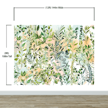 Eucalyptus Wallpaper in Pastel Color Watercolor. #6483