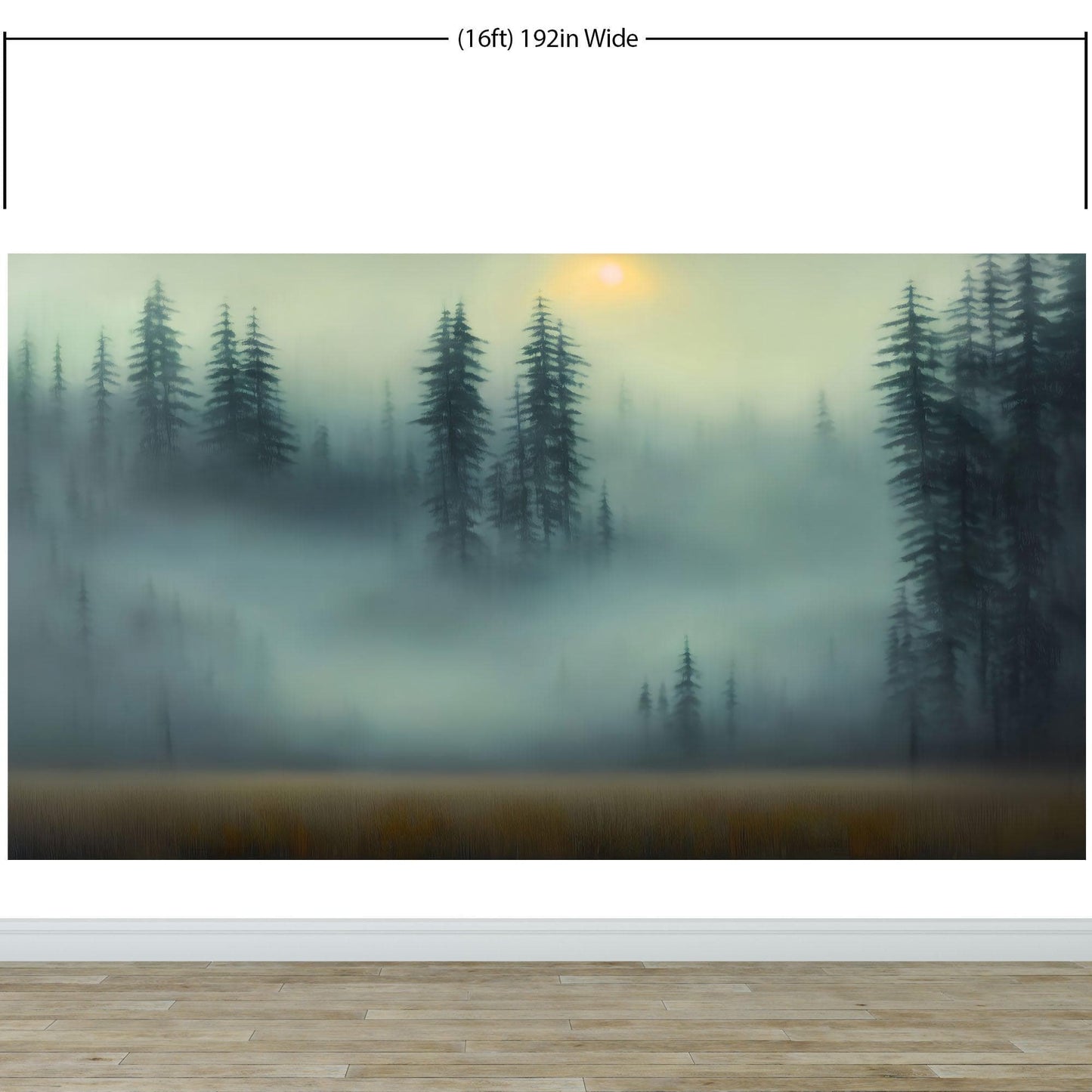 Misty Forest Wallpaper, Peel and Stick Wall Mural. #6501