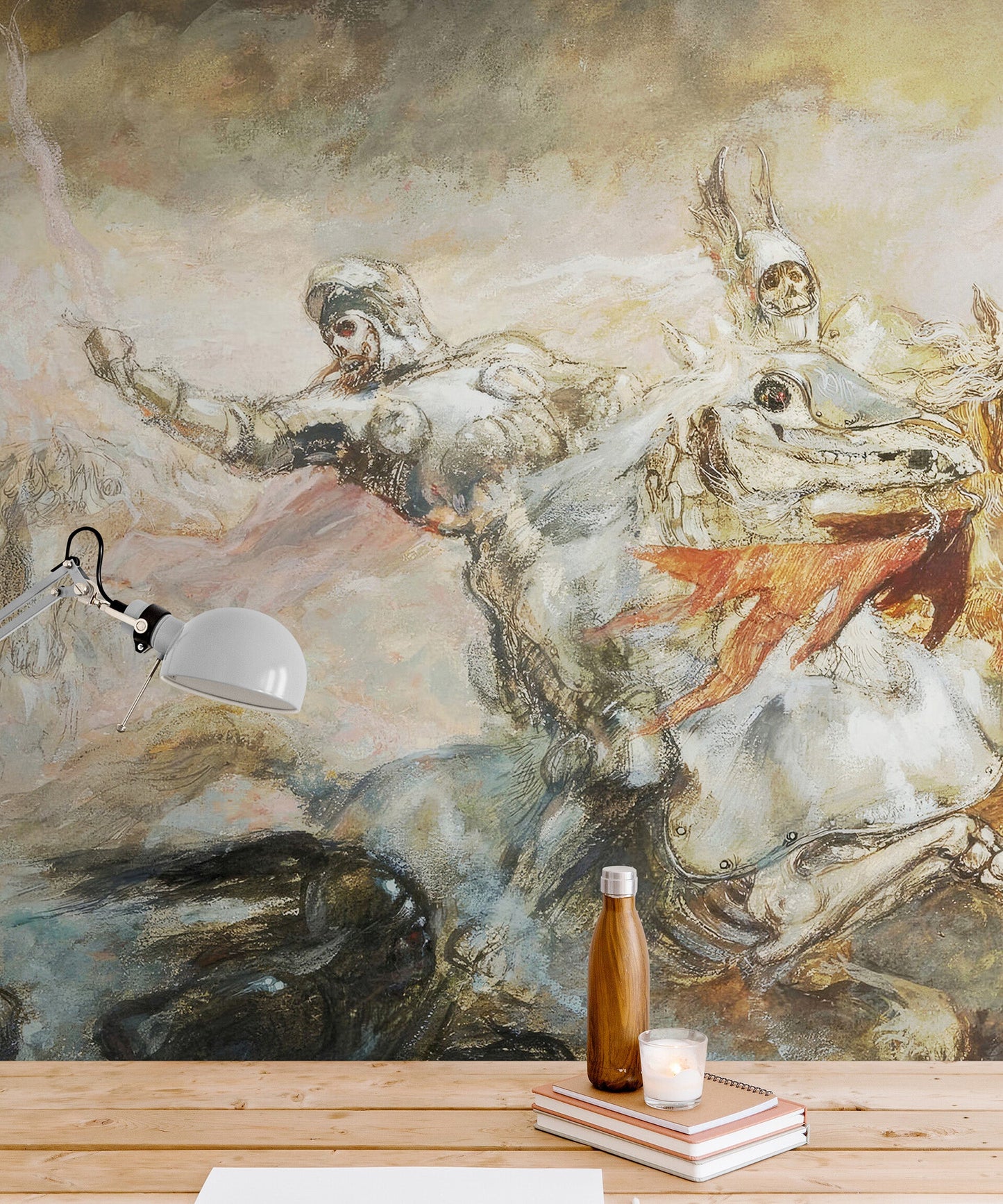 The Phantom Horseman Antique Painting Wallpaper. Peel and Stick Wallpaper. #6510