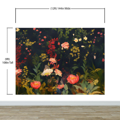 Chinoiserie Flowers Wallpaper. Asian Wall Art Mural #6517