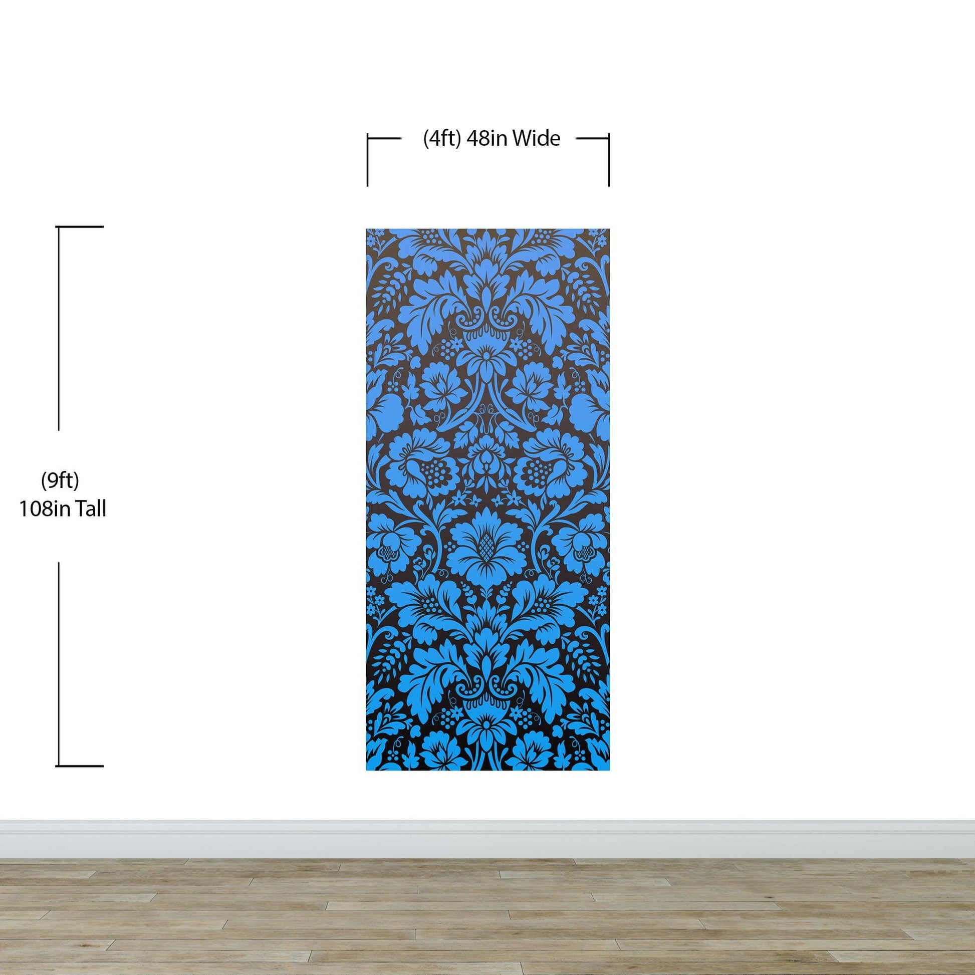 Damask Wallpaper Blue Color on Dark Background Pattern Wallpaper Peel –  StickerBrand