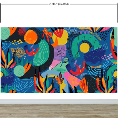 Colorful Boho Modern Wall Art Wallpaper Modern Home Decor Geometric Wallpaper #6521