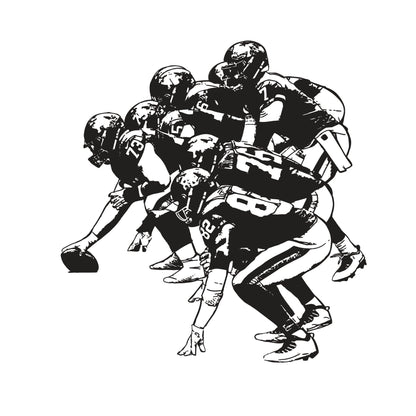 Football Players Lining Up Sports Wall Decal Sticker. #6528