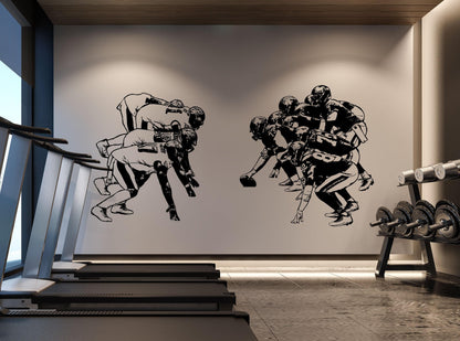 Football Players Lining Up Sports Wall Decal Sticker. #6528