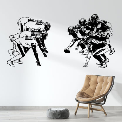 Football Players Lining Up Sports Wall Decal Sticker. #6528