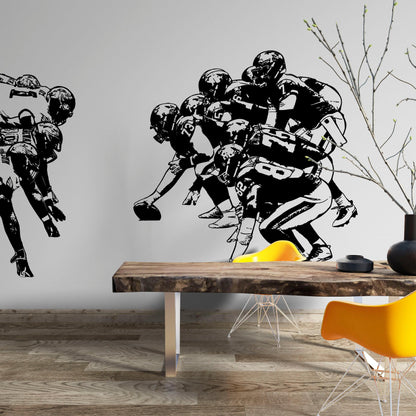 Football Players Lining Up Sports Wall Decal Sticker. #6528