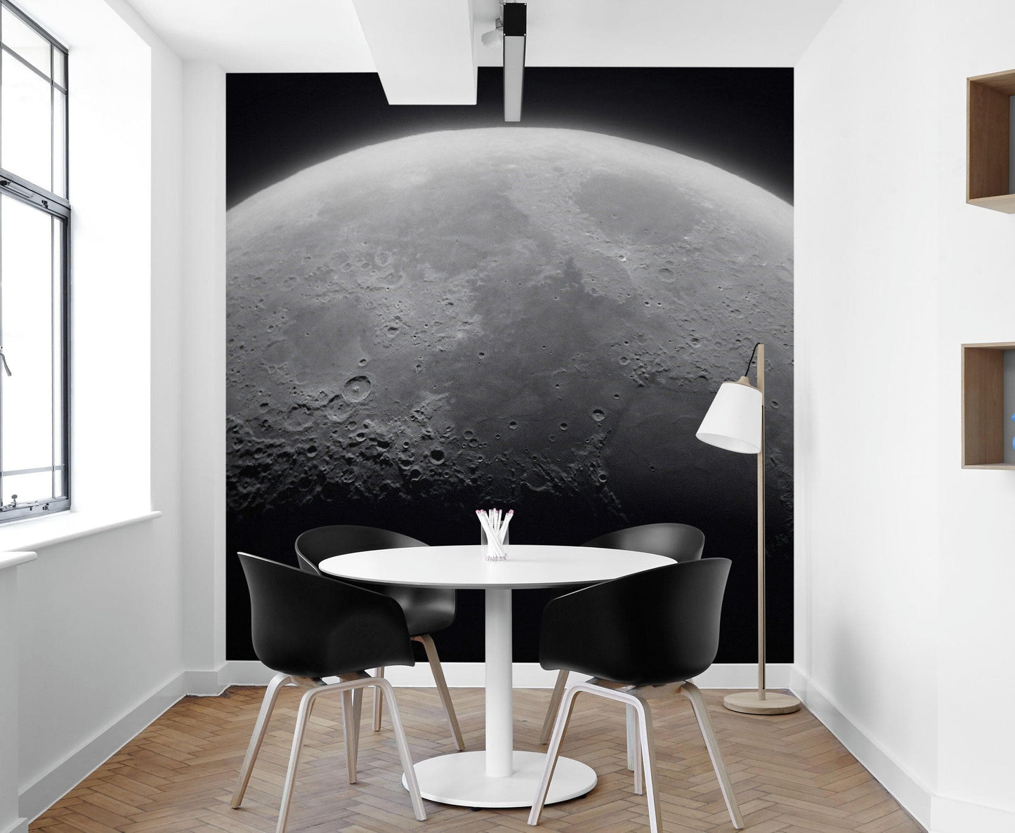 Moon Wallpaper. Black and White Wall Decor. #6532