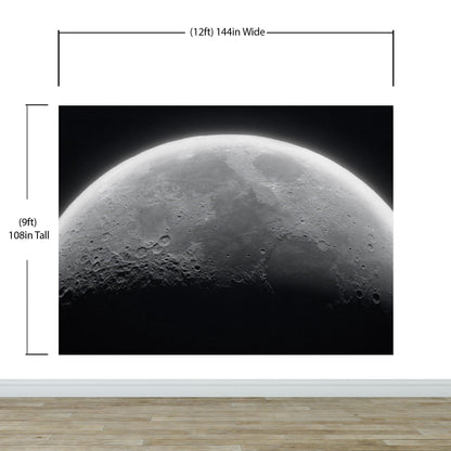 Moon Wallpaper. Black and White Wall Decor. #6532