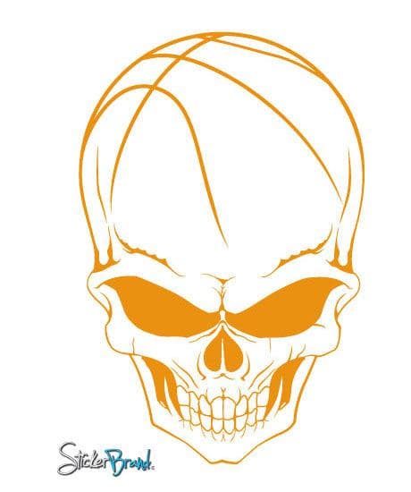 Vinyl Wall Decal Sticker Basketball Skull #676
