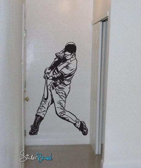 Baseball Player Swing Wall Decal.  #678