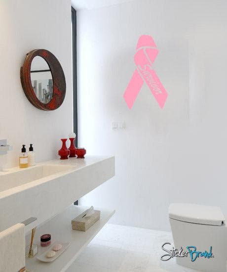 Breast Cancer Survivor Ribbon Wall Decal and Car Sticker #708