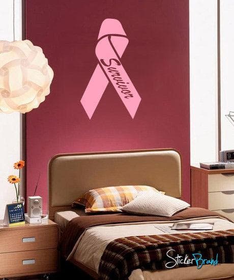 Breast Cancer Survivor Ribbon Wall Decal and Car Sticker #708