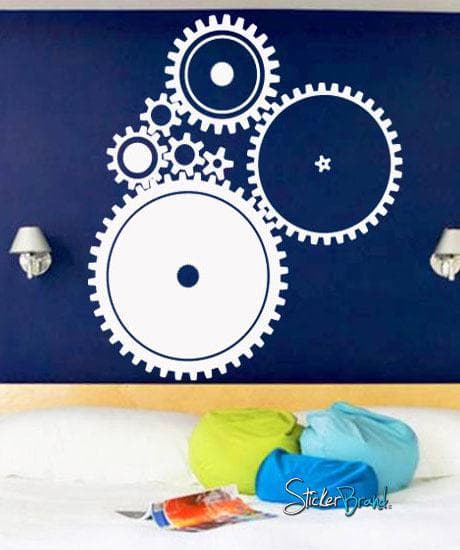 Vinyl Wall Decal Sticker Industrial Gear Pattern #718