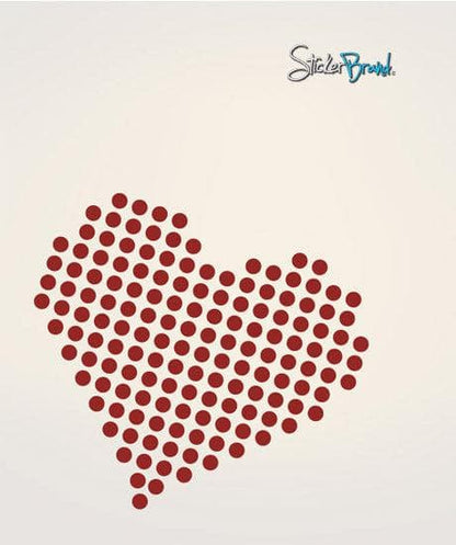 Vinyl Wall Decal Sticker Heart Shape Dots #734