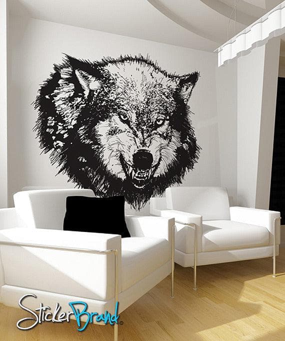 Vinyl Wall Decal Sticker Angry Wolf #789