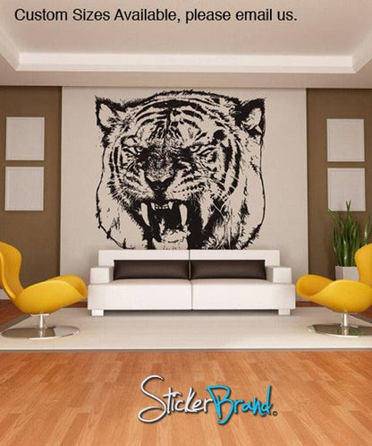 Vinyl Wall Decal Sticker Angry Tiger #790