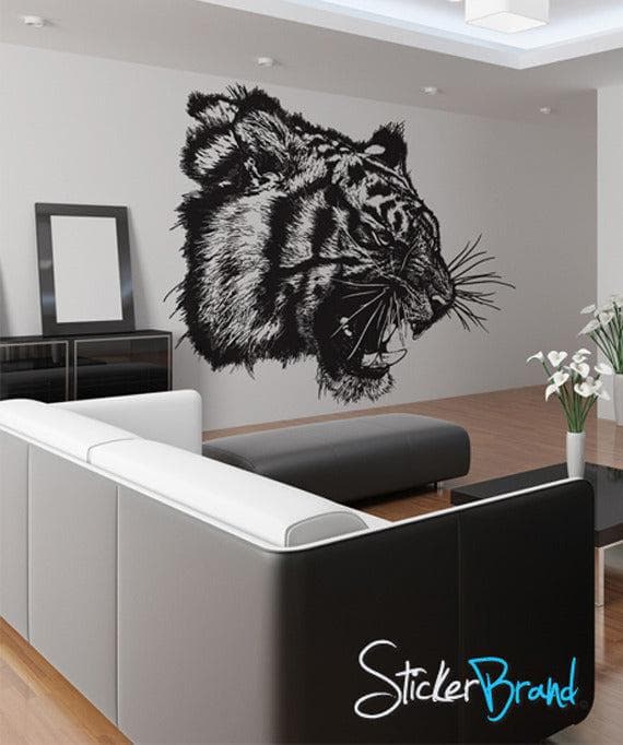 Vinyl Wall Decal Sticker Angry Tiger Growl #791
