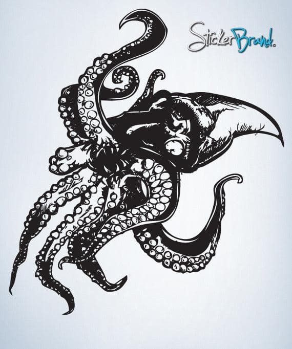 Giant Octopus with Tentacles Wall Decal. Sea Life Home Decor. #809