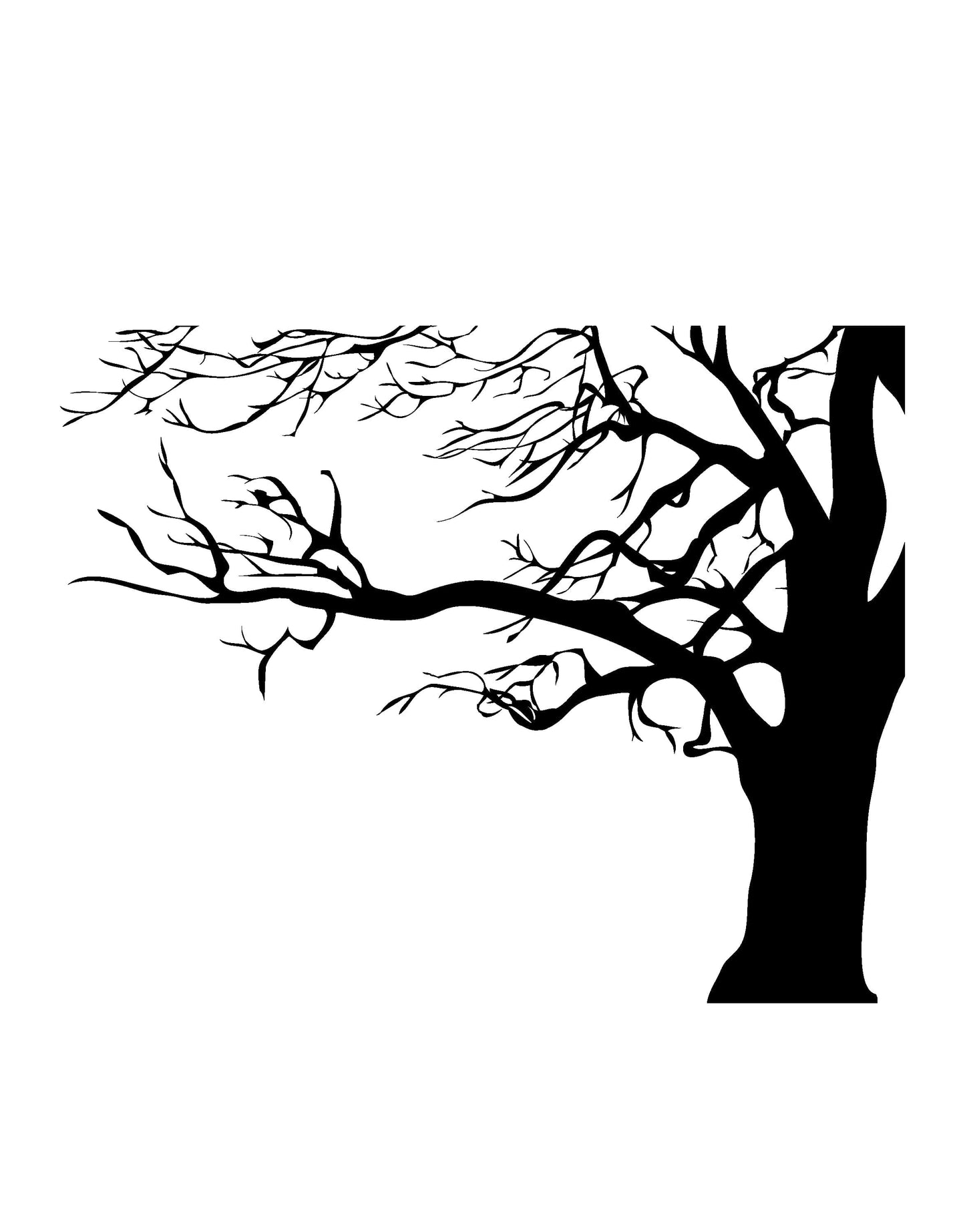 Large Spooky Bare Tree Branches Vinyl Wall Decal Sticker. #AC122