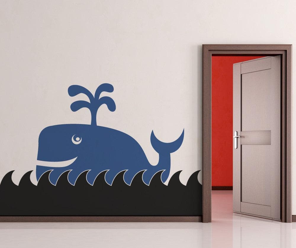 Vinyl Wall Decal Sticker Happy Whale #OS_MB292